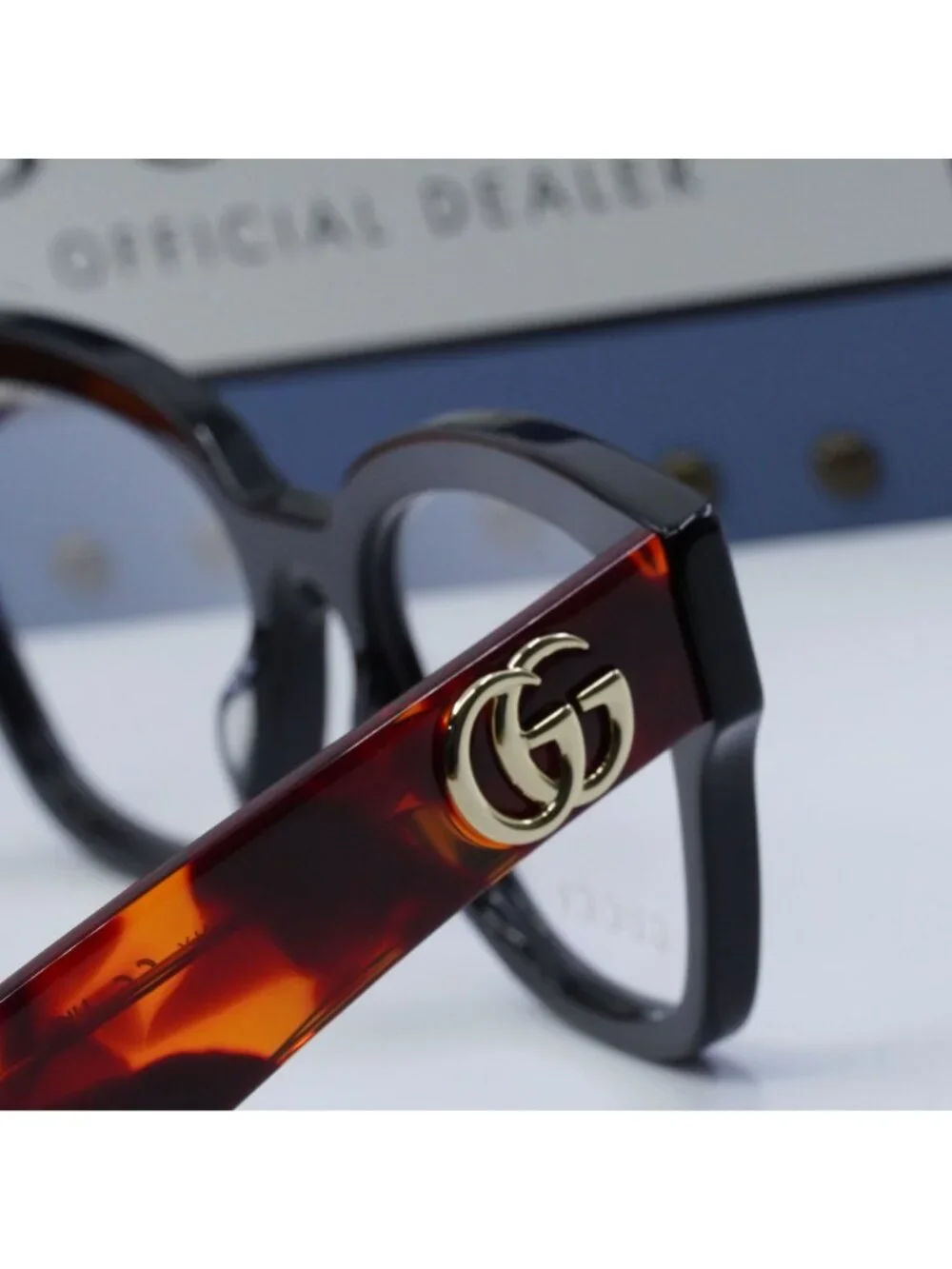 Gucci GG1424O 007 Cat Eye Eyeglasses 54mm - Black / Havana